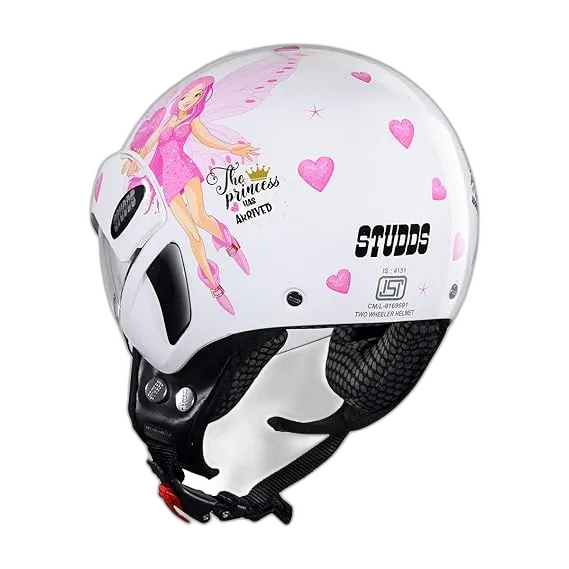 STUDDS Marshall Kids Wh Pink D Half Face Helmet