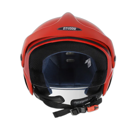 STUDDS Marshall Matt Sports Red Half Face Helmet