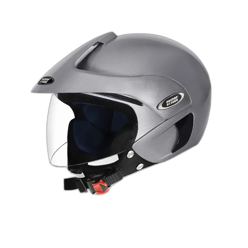 STUDDS Marshall Silver Grey Half Face Helmet