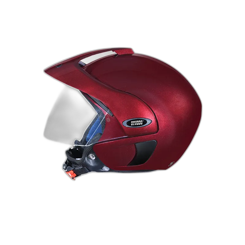 STUDDS Marshall Wine Red Half Face Helmet