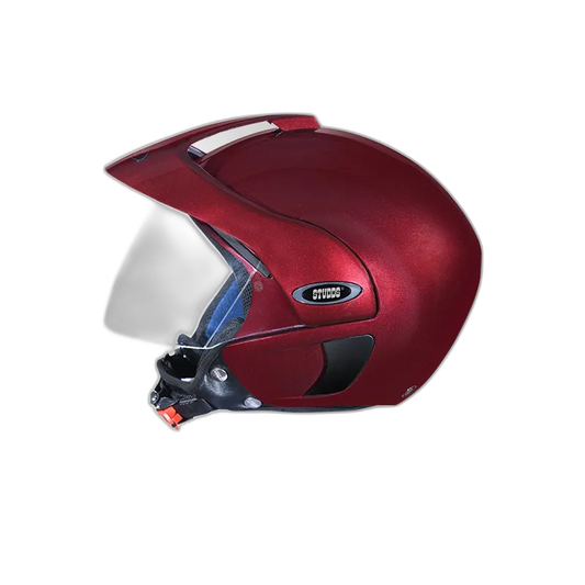 STUDDS Marshall Wine Red Half Face Helmet