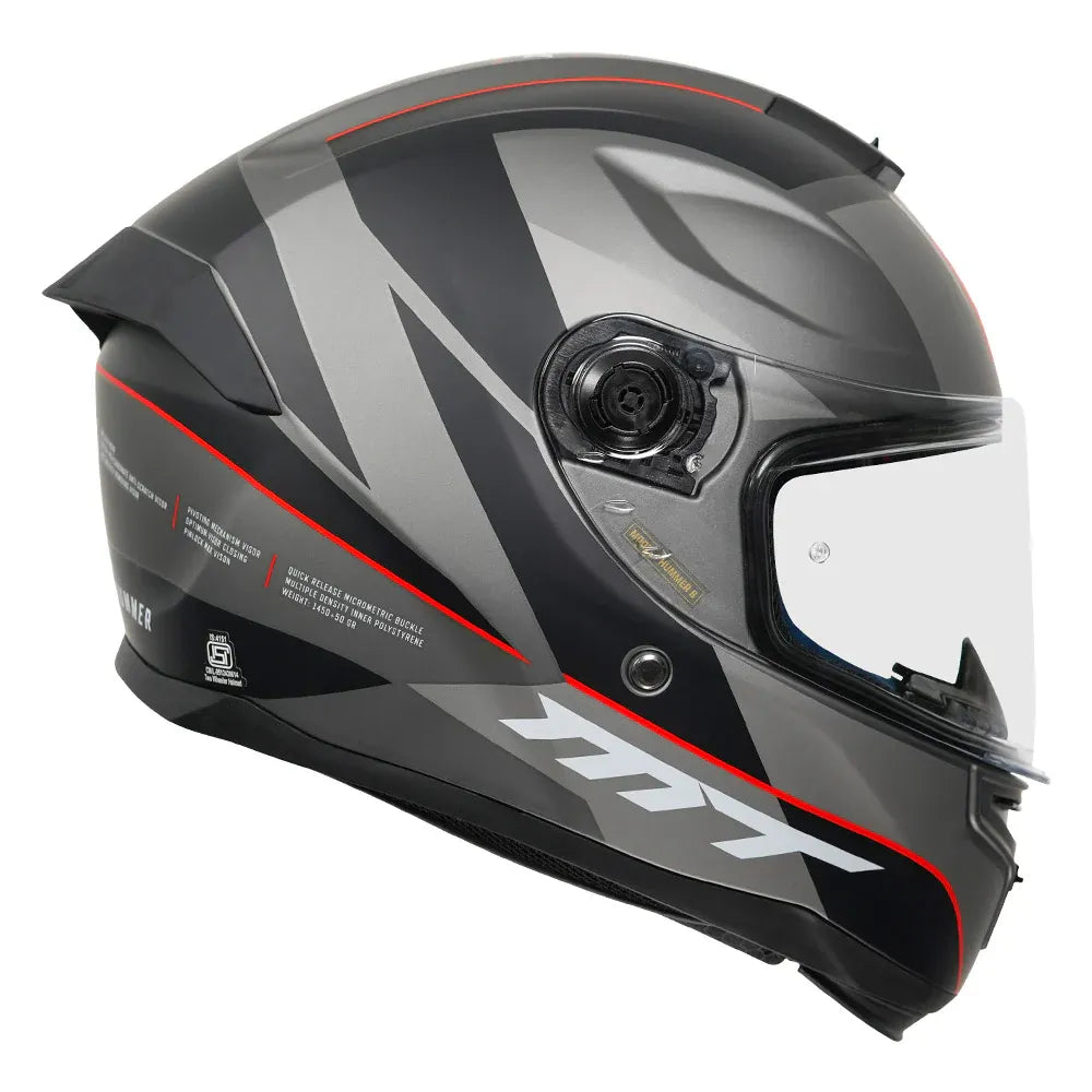 MT Helmets Mt Hummer B Axn C15 Matt Fluor Red Full Face Helmet