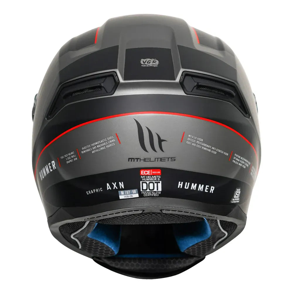 MT Helmets Mt Hummer B Axn C15 Matt Fluor Red Full Face Helmet