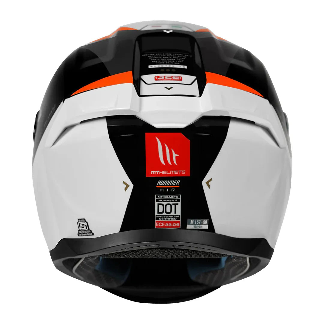 MT Helmets Mt Hummer B Mir C14 Fl Orange Full Face Helmet
