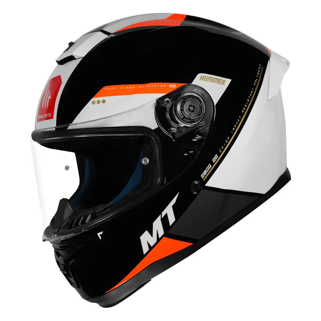 MT Helmets Mt Hummer B Mir C14 Fl Orange Full Face Helmet