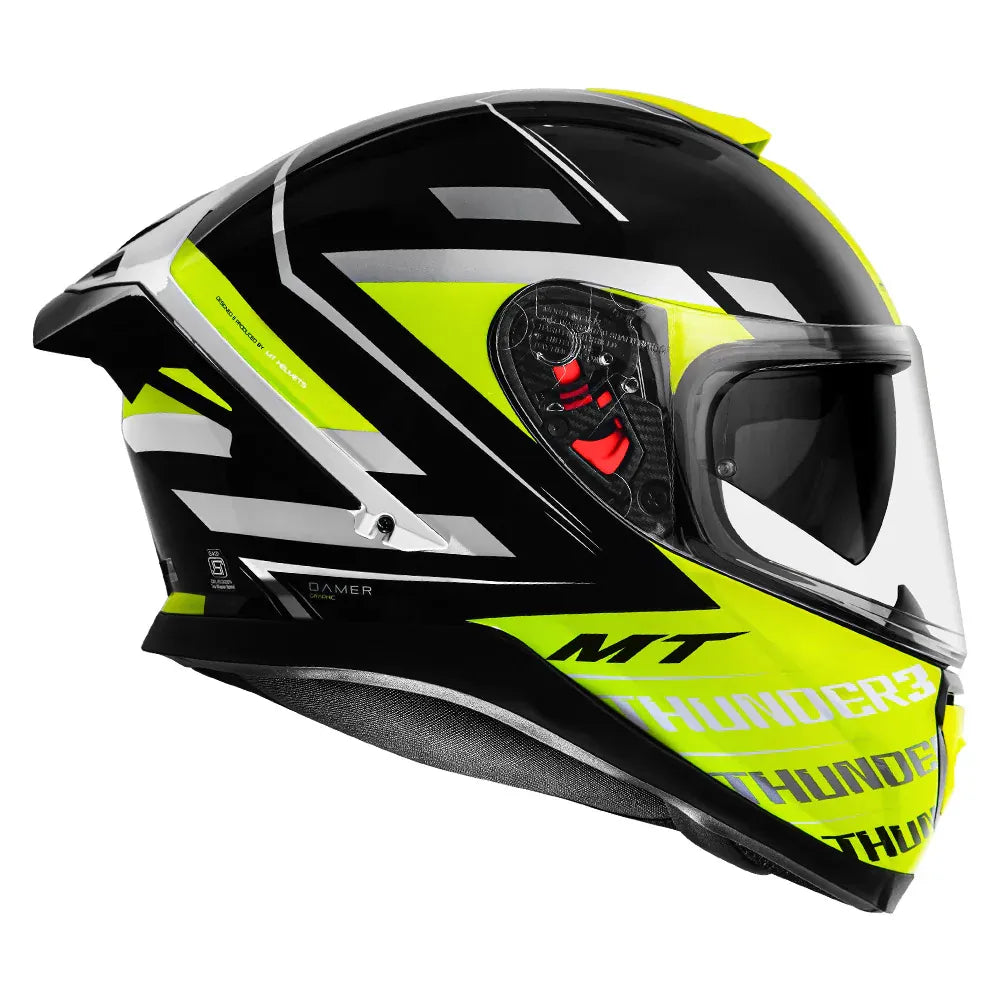 MT Helmets Mt Thunder 3 Pro Damer Fl Yellow Full Face Helmet