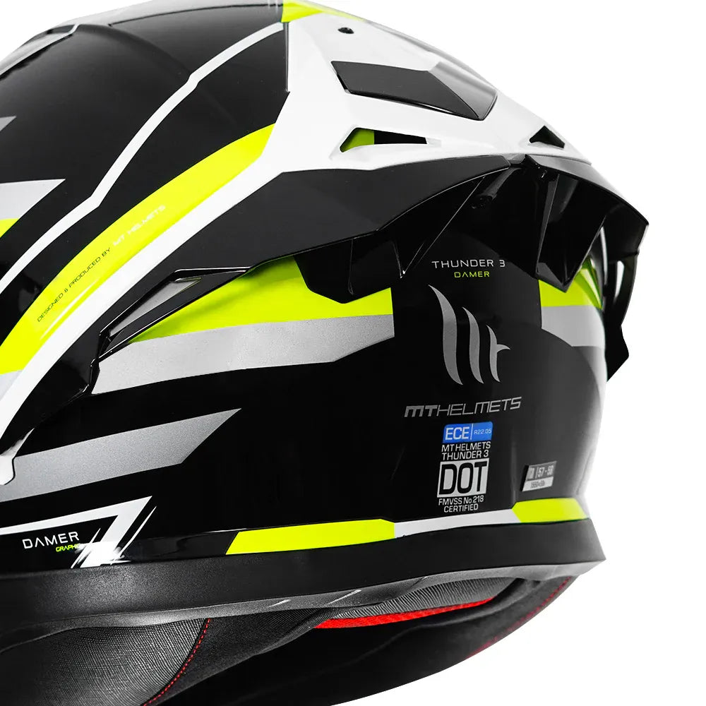 MT Helmets Mt Thunder 3 Pro Damer Fl Yellow Full Face Helmet