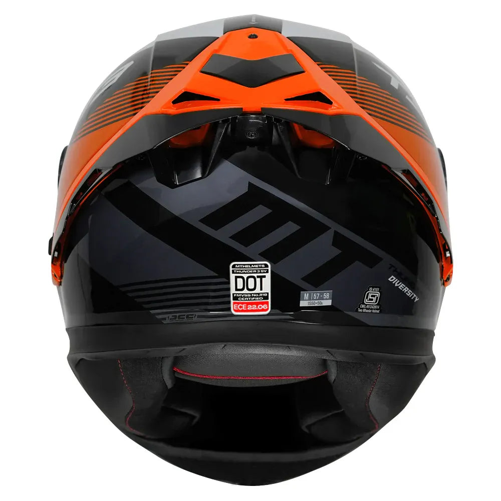 MT Helmets Mt Thunder 3 Pro Diversity Fl Orange Full Face Helmet