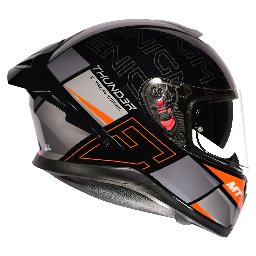 MT Helmets Mt Thunder 3 Pro Enigma B14 Orange Full Face Helmet