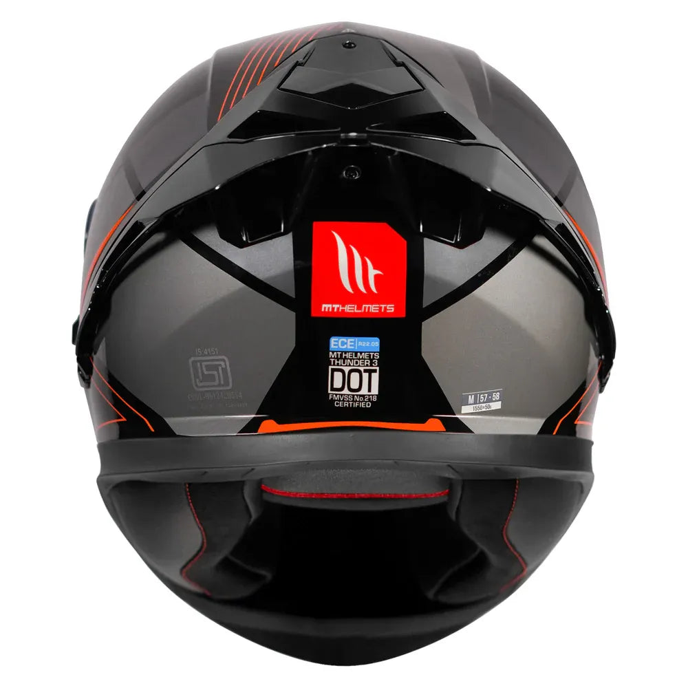 MT Helmets Mt Thunder 3 Pro Enigma B14 Orange Full Face Helmet