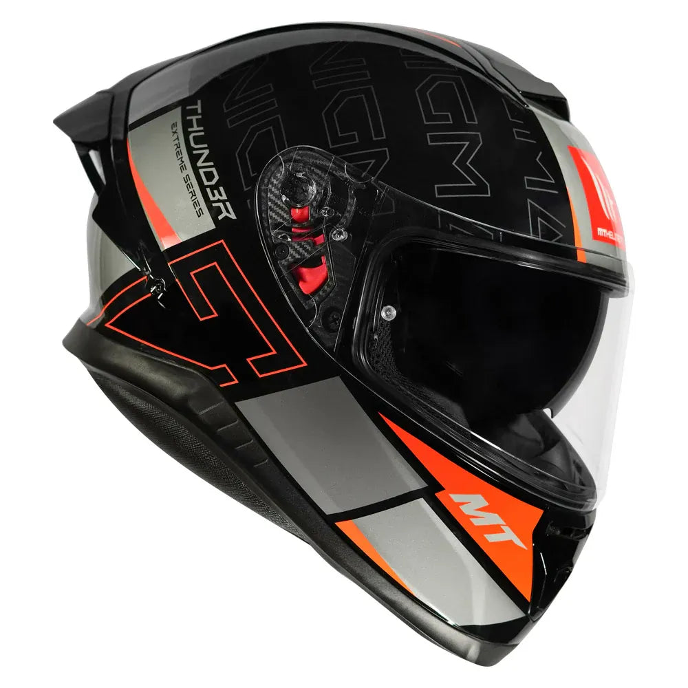 MT Helmets Mt Thunder 3 Pro Enigma B14 Orange Full Face Helmet