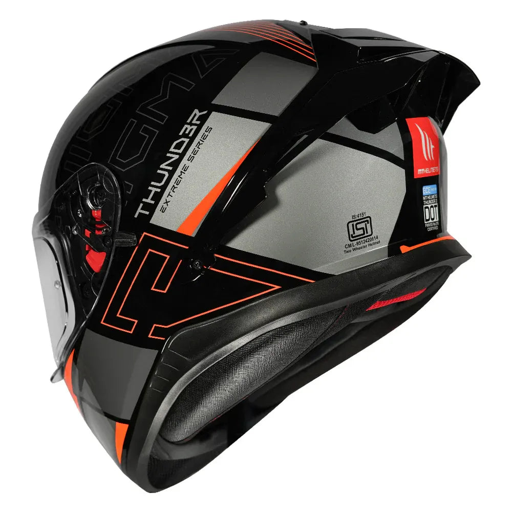 MT Helmets Mt Thunder 3 Pro Enigma B14 Orange Full Face Helmet