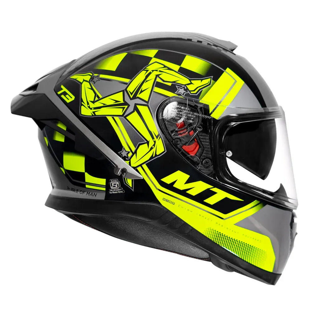 MT Helmets Mt Thunder 3 Pro Isle Fl Yellow Full Face Helmet