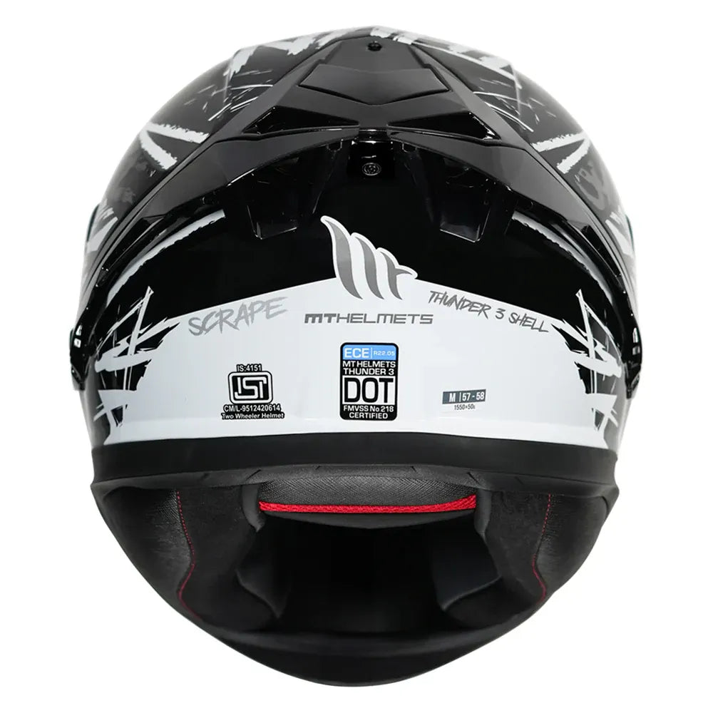 MT Helmets Mt Thunder 3 Pro Scrape B0 White Full Face Helmet