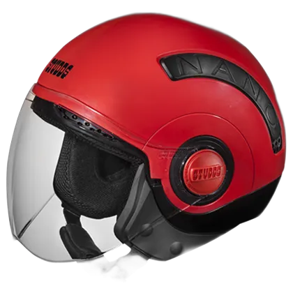 STUDDS Nano 560 Black Red Half Face Helmet