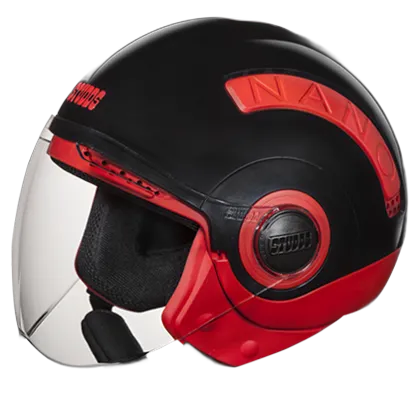 STUDDS Nano 560 Red Black Half Face Helmet