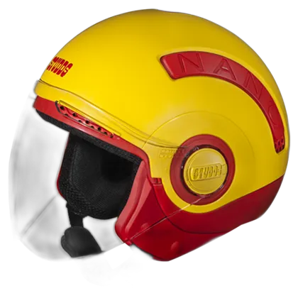 STUDDS Nano 560 Red Yellow Half Face Helmet