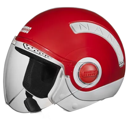 STUDDS Nano 560 White Red Half Face Helmet