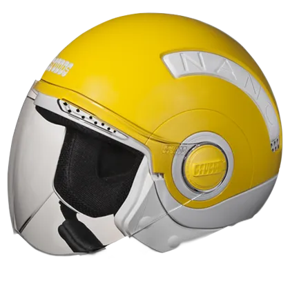 STUDDS Nano 560 White Yellow Half Face Helmet