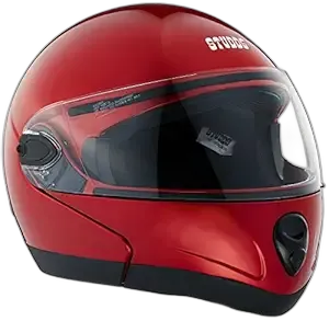 STUDDS Ninja 2G Cherry Red Fu Flip Up Helmet