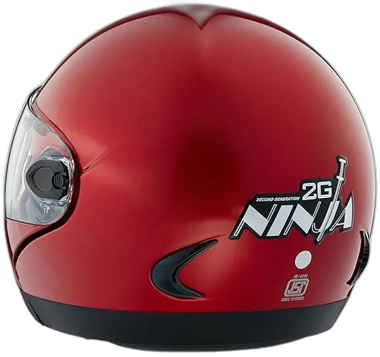STUDDS Ninja 2G Cherry Red Fu Flip Up Helmet
