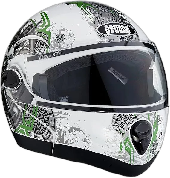 STUDDS Ninja 2G D1 White N3 Fu Flip Up Helmet