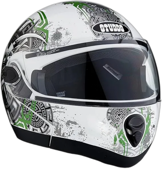 STUDDS Ninja 2G D1 White N3 Fu Flip Up Helmet