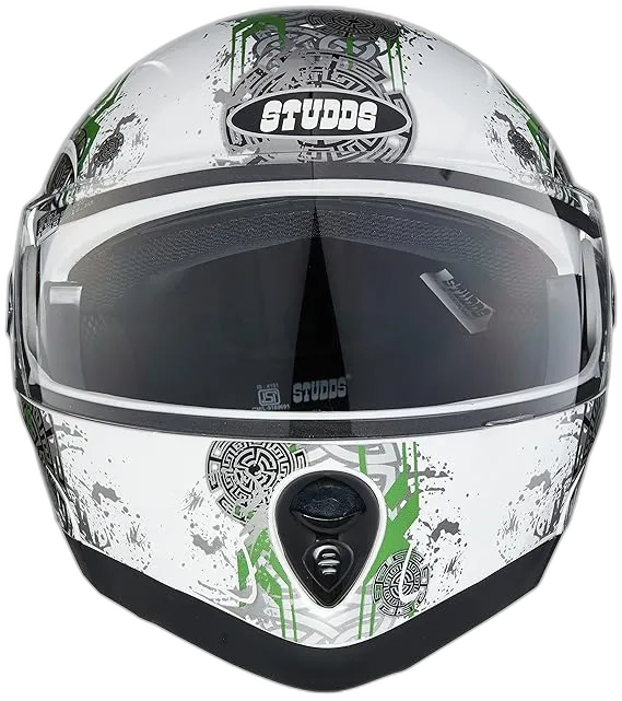 STUDDS Ninja 2G D1 White N3 Fu Flip Up Helmet