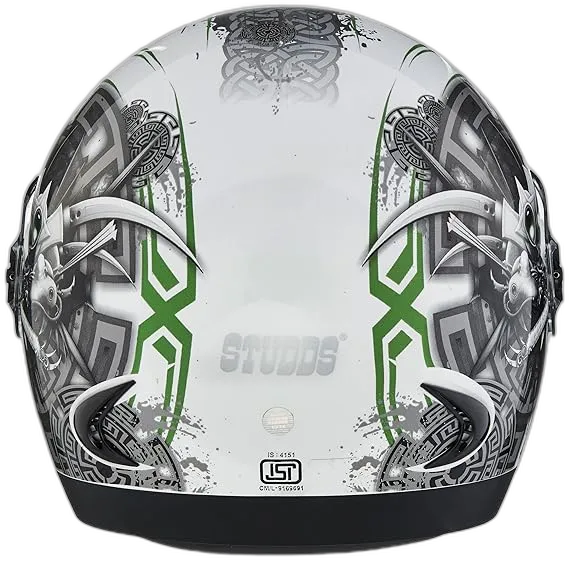 STUDDS Ninja 2G D1 White N3 Fu Flip Up Helmet