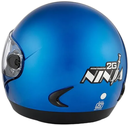 STUDDS Ninja 2G Flame Blue Fu Flip Up Helmet
