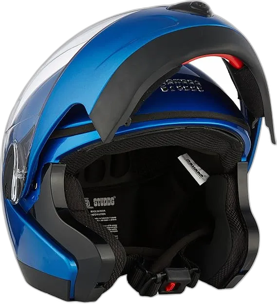 STUDDS Ninja 2G Flame Blue Fu Flip Up Helmet