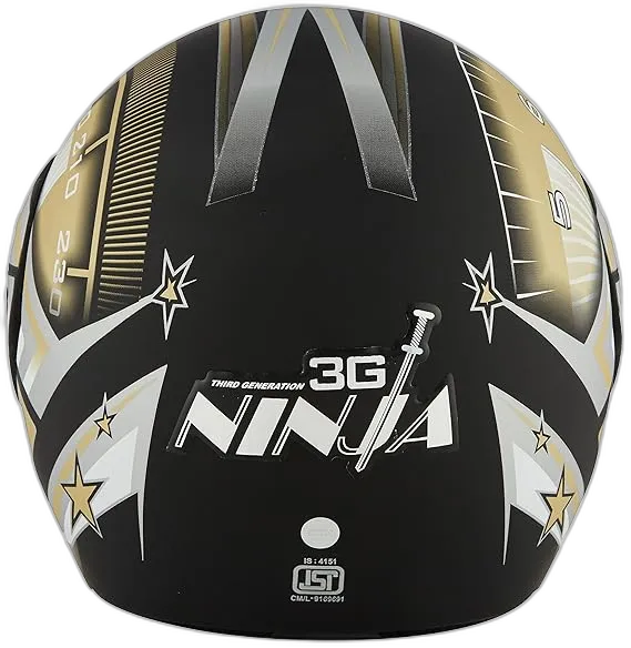 STUDDS Ninja 3G D1 Matt Black N12 Fu Flip Up Helmet