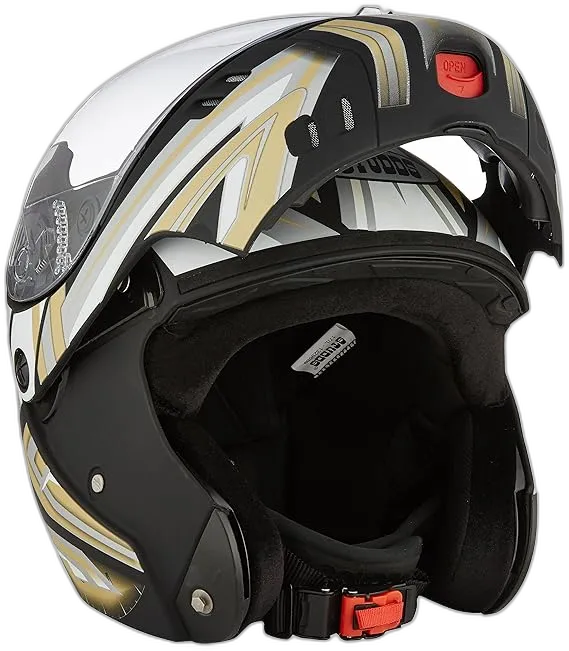 STUDDS Ninja 3G D1 Matt Black N12 Fu Flip Up Helmet