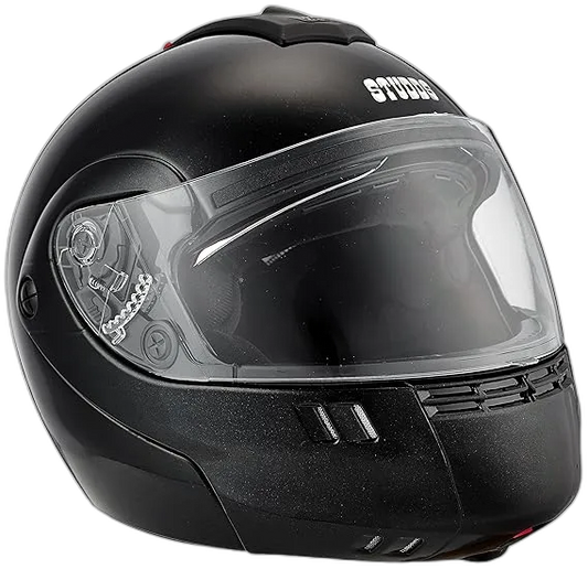 STUDDS Ninja 3G Double Visor Black Fu Flip Up Helmet
