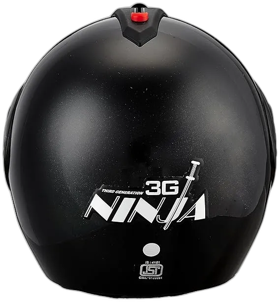 STUDDS Ninja 3G Double Visor Black Fu Flip Up Helmet