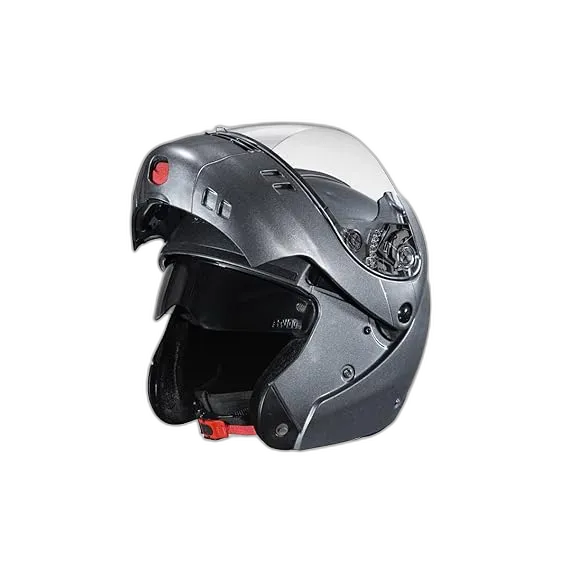 STUDDS Ninja 3G Double Visor Gun Grey Fu Flip Up Helmet