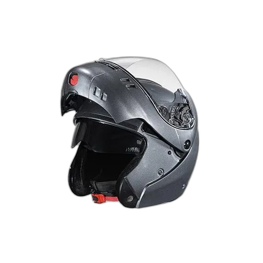 STUDDS Ninja 3G Double Visor Gun Grey Fu Flip Up Helmet