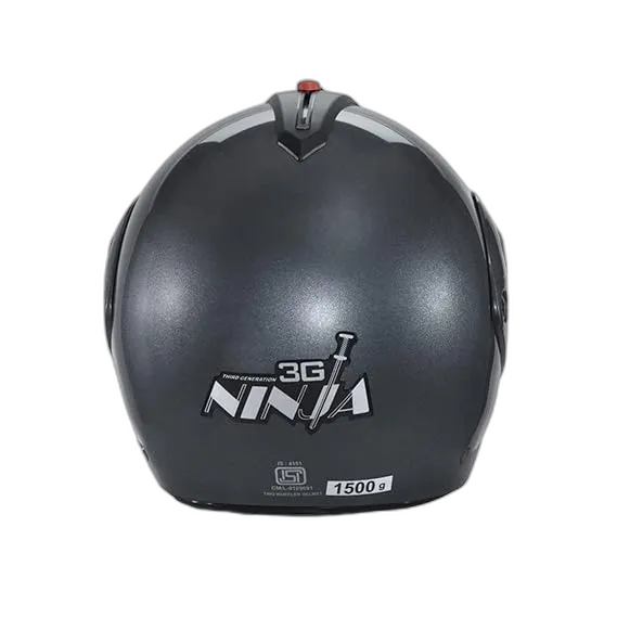 STUDDS Ninja 3G Double Visor Gun Grey Fu Flip Up Helmet