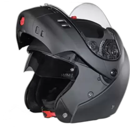 STUDDS Ninja 3G Double Visor Matt Black Fu Flip Up Helmet