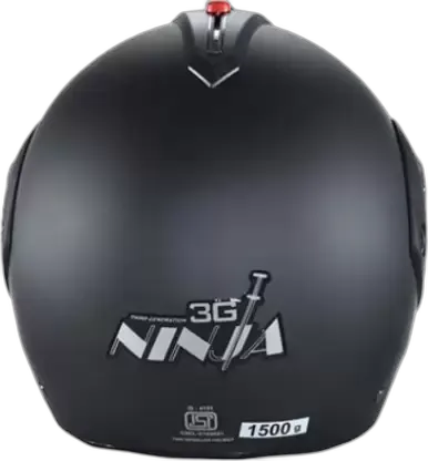 STUDDS Ninja 3G Double Visor Matt Black Fu Flip Up Helmet
