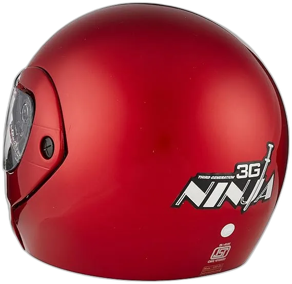 STUDDS Ninja 3G Eco Cherry Red Fu Flip Up Helmet