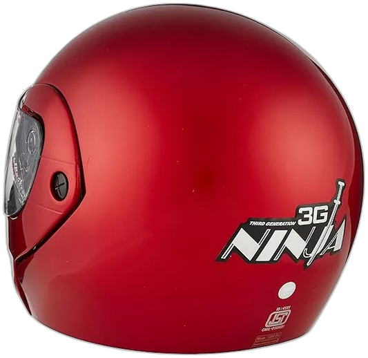 STUDDS Ninja 3G Eco Cherry Red Fu Flip Up Helmet