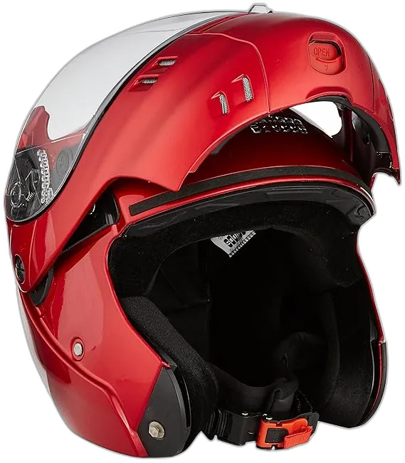 STUDDS Ninja 3G Eco Cherry Red Fu Flip Up Helmet