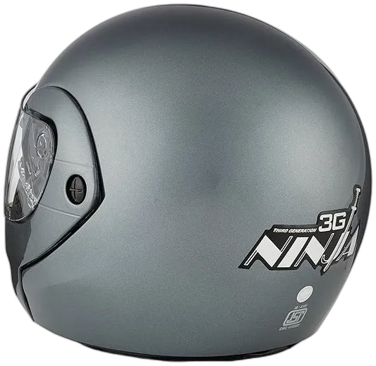 STUDDS Ninja 3G Eco Gun Grey Fu Flip Up Helmet