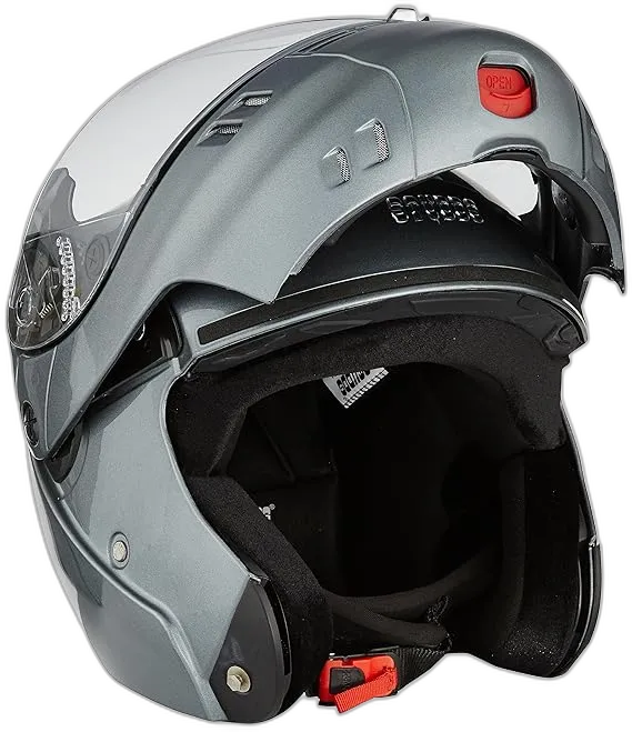 STUDDS Ninja 3G Eco Gun Grey Fu Flip Up Helmet