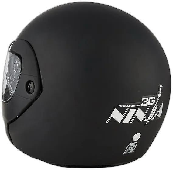 STUDDS Ninja 3G Eco Matt Black Fu Flip Up Helmet