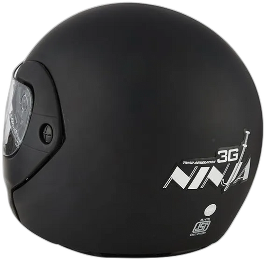 STUDDS Ninja 3G Eco Matt Black Fu Flip Up Helmet