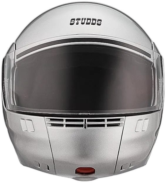 STUDDS Ninja 3G Eco Silver Grey Fu Flip Up Helmet