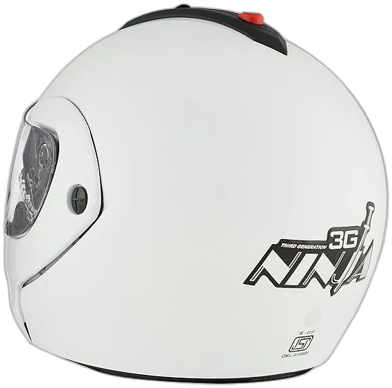 STUDDS Ninja 3G Eco White Fu Flip Up Helmet