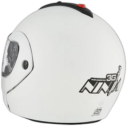 STUDDS Ninja 3G Eco White Fu Flip Up Helmet